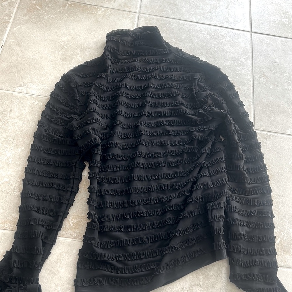 Long sleeve black sheer top